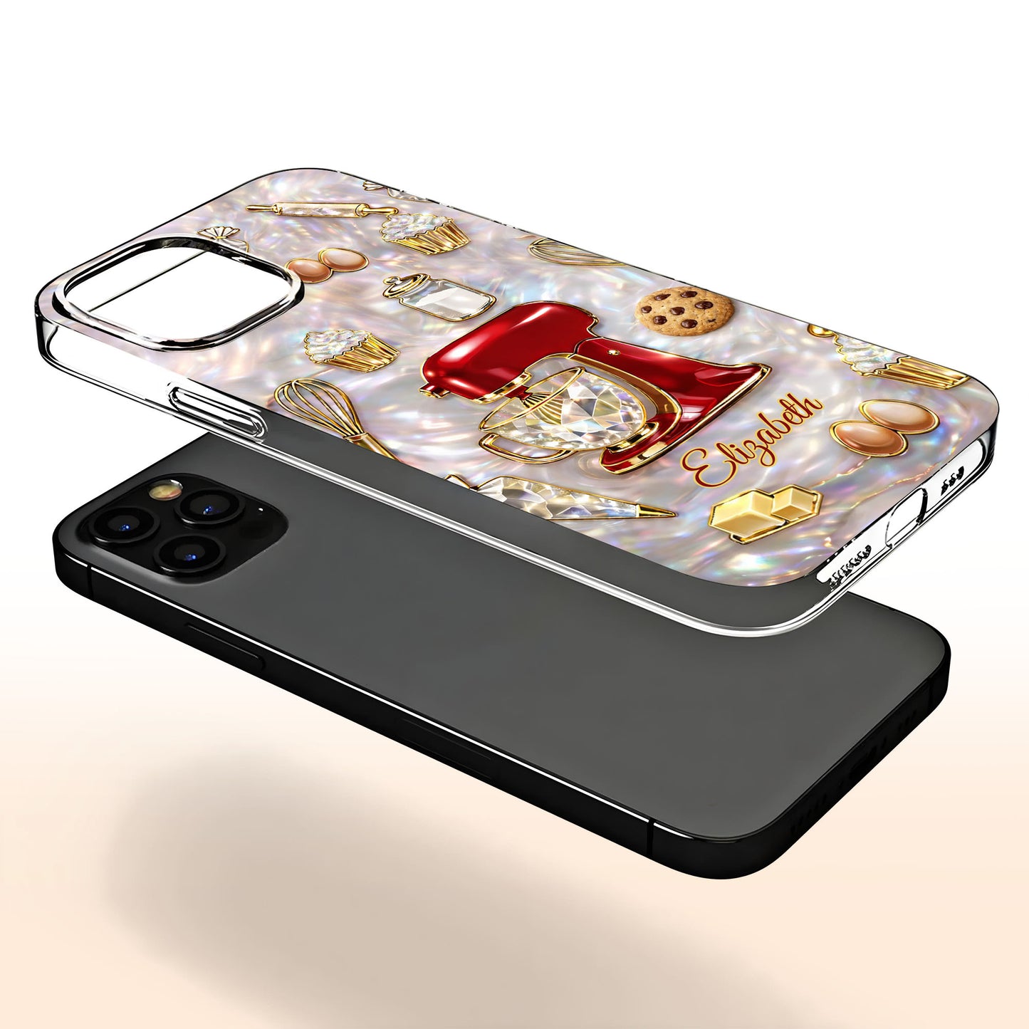 Bake The World A Better Place, Mixer And Cupcake Design - Personalized Clear Phone Case - HOB048_PHC