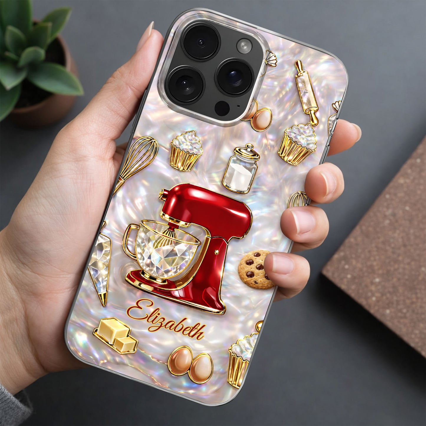 Bake The World A Better Place, Mixer And Cupcake Design - Personalized Clear Phone Case - HOB048_PHC
