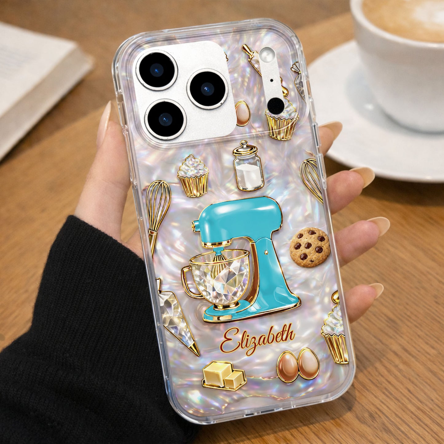 Bake The World A Better Place, Mixer And Cupcake Design - Personalized Clear Phone Case - HOB048_PHC