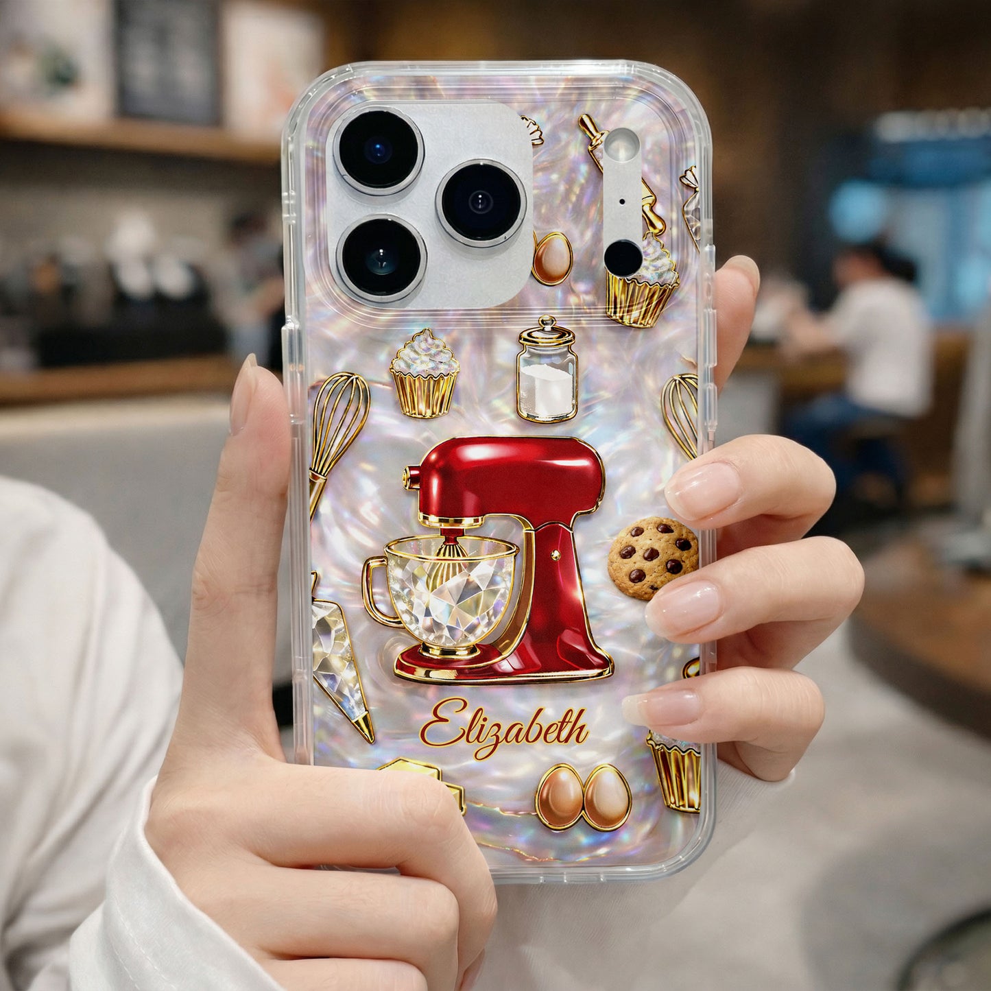 Bake The World A Better Place, Mixer And Cupcake Design - Personalized Clear Phone Case - HOB048_PHC