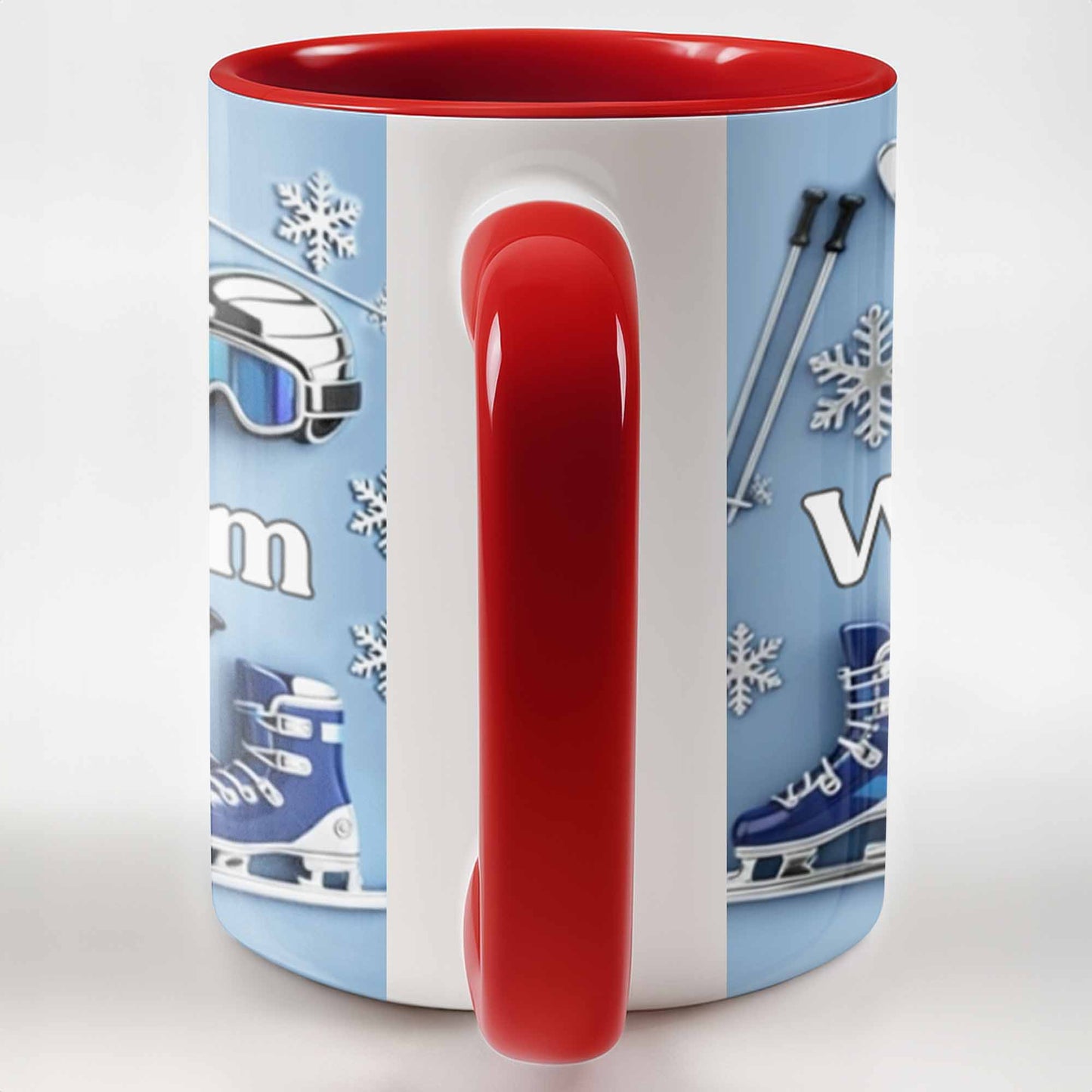 Capture the thrill of Winter Sports and Chilly Adventures - Personalized Custom Accent Mug - HOB050_AMUG