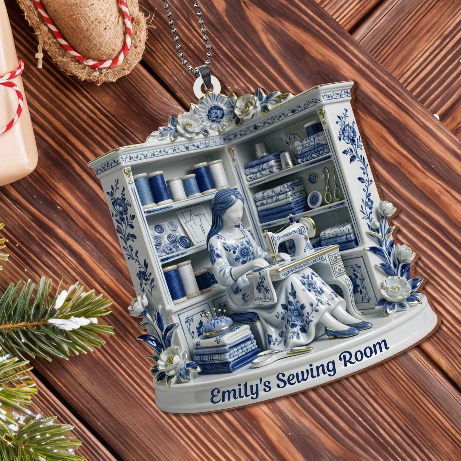 A Serene Crafting Moment With Sewing Machine And Flowers