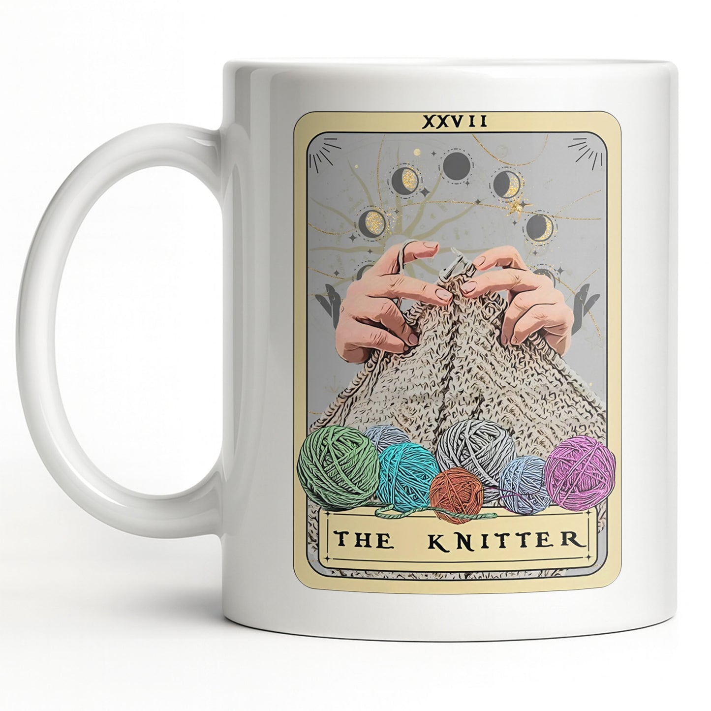 The Knitter Tarot Card Style With Yarn Balls