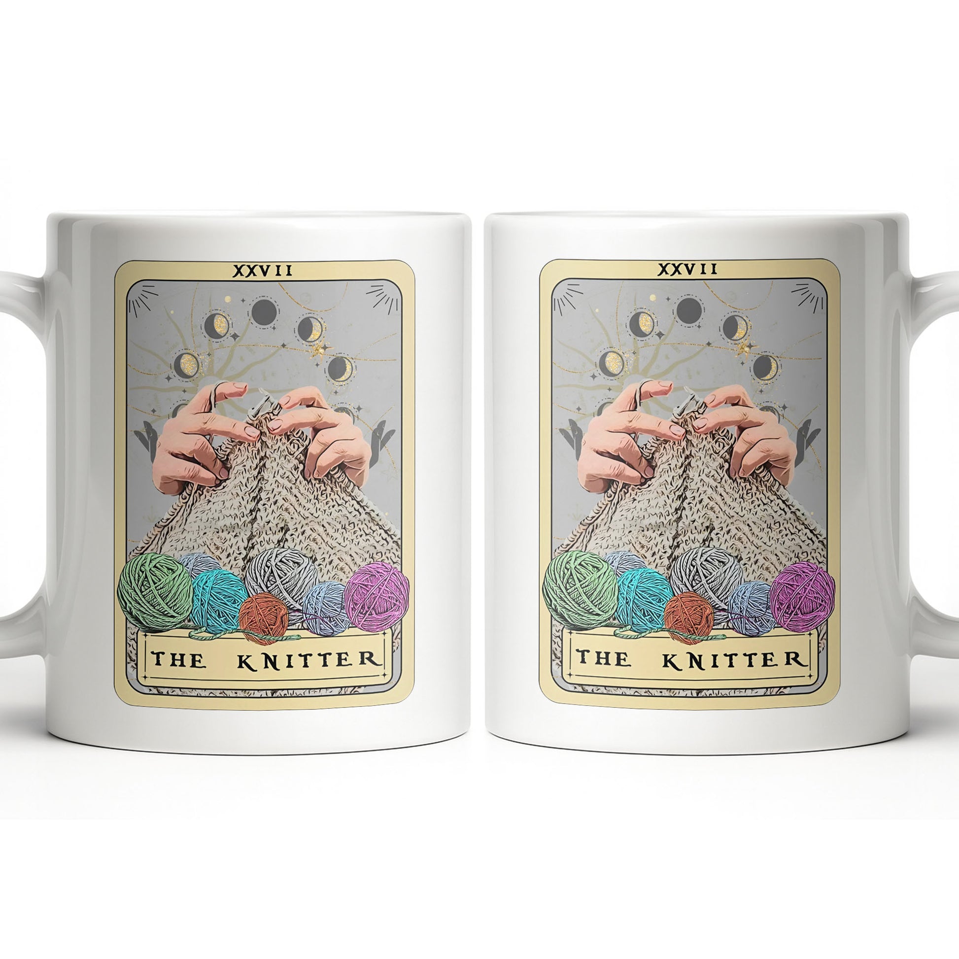 The Knitter Tarot Card Style With Yarn Balls