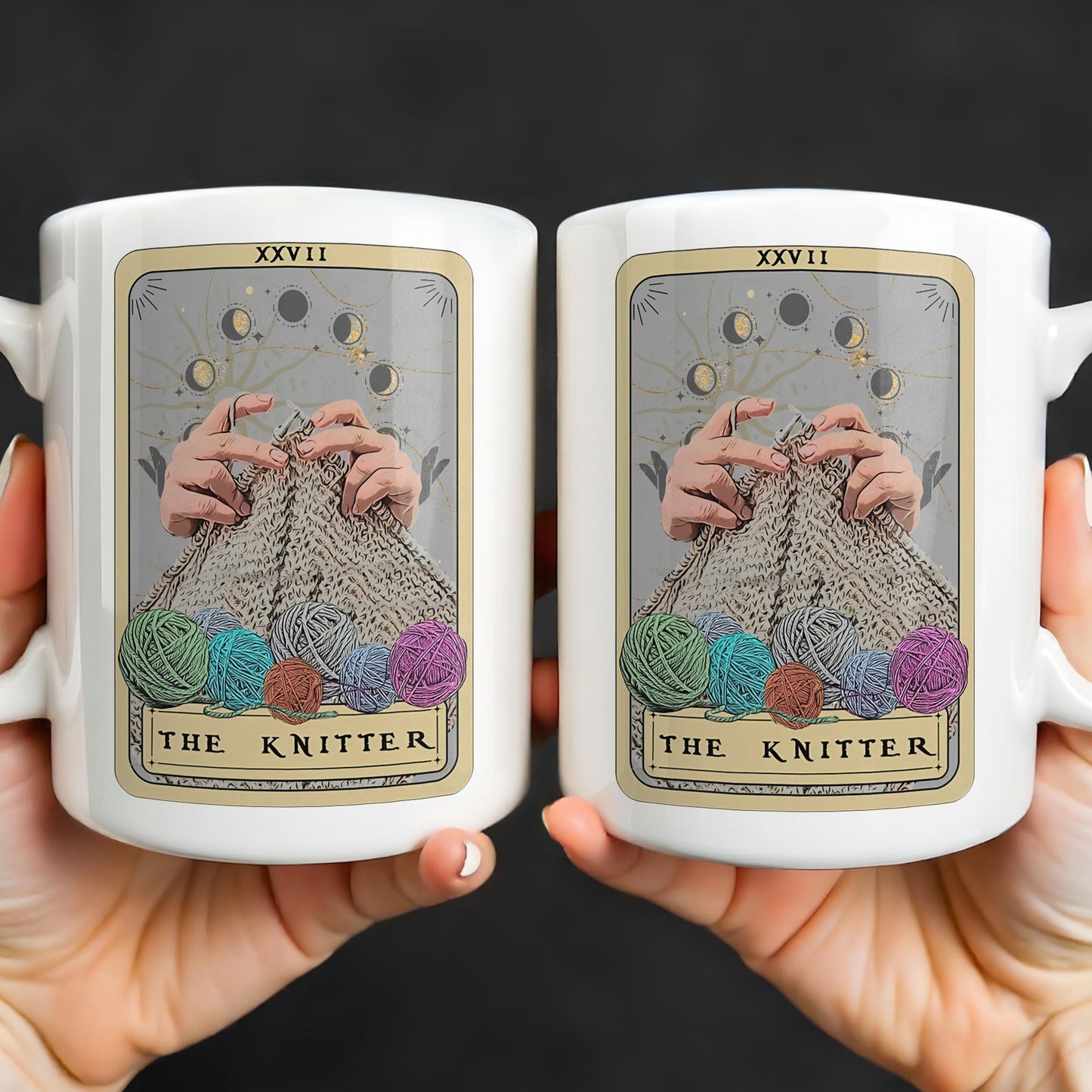 The Knitter Tarot Card Style With Yarn Balls