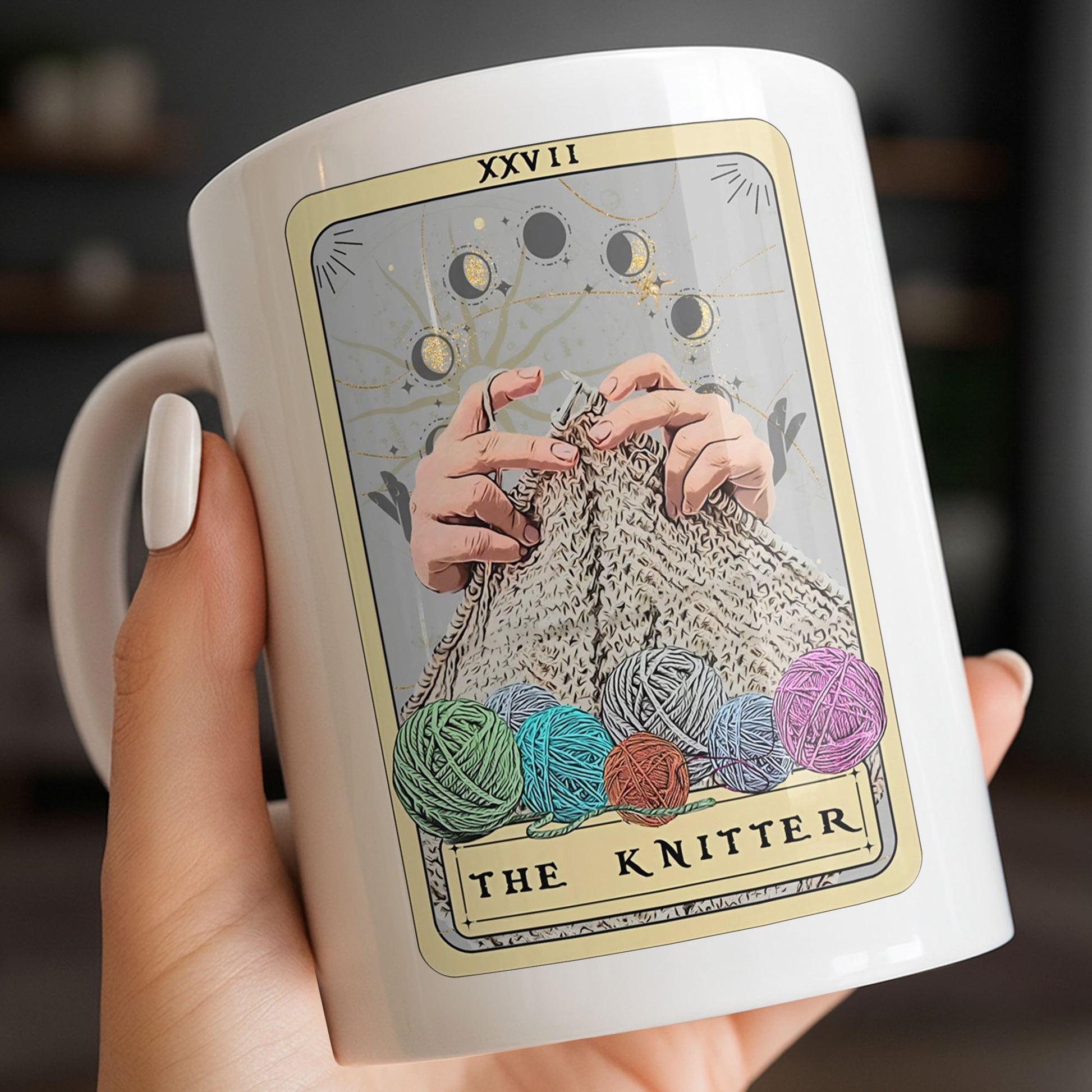 The Knitter Tarot Card Style With Yarn Balls
