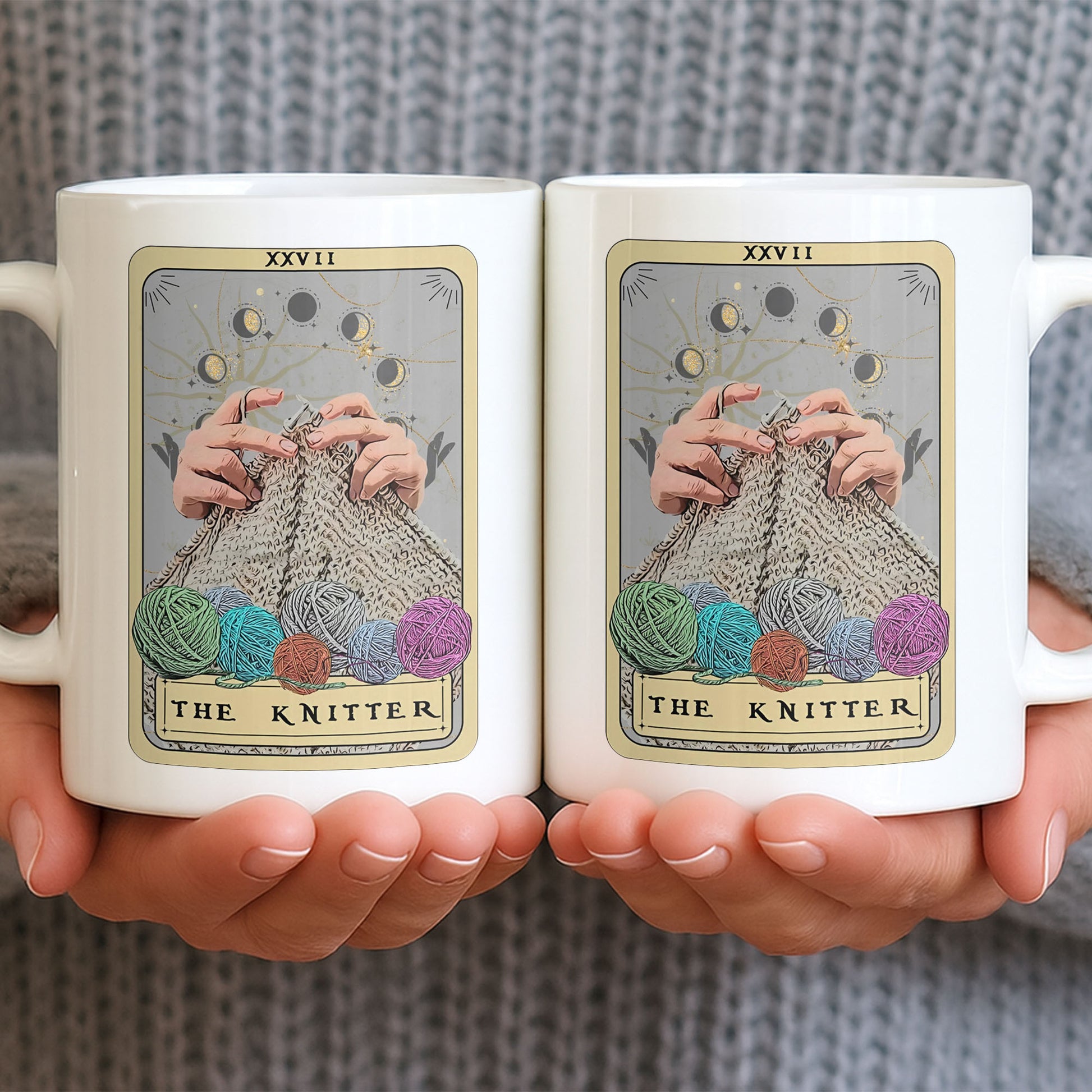 The Knitter Tarot Card Style With Yarn Balls
