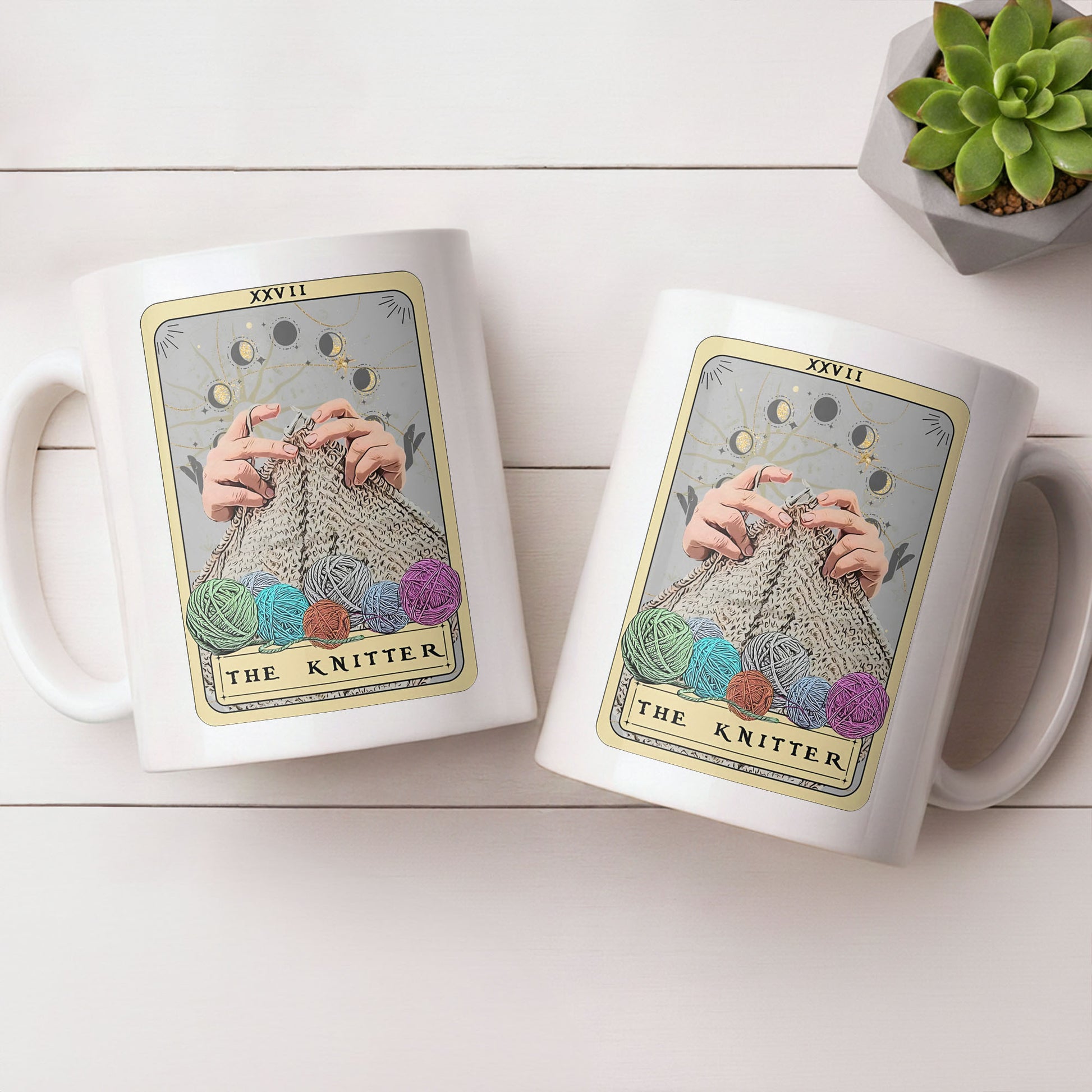 The Knitter Tarot Card Style With Yarn Balls