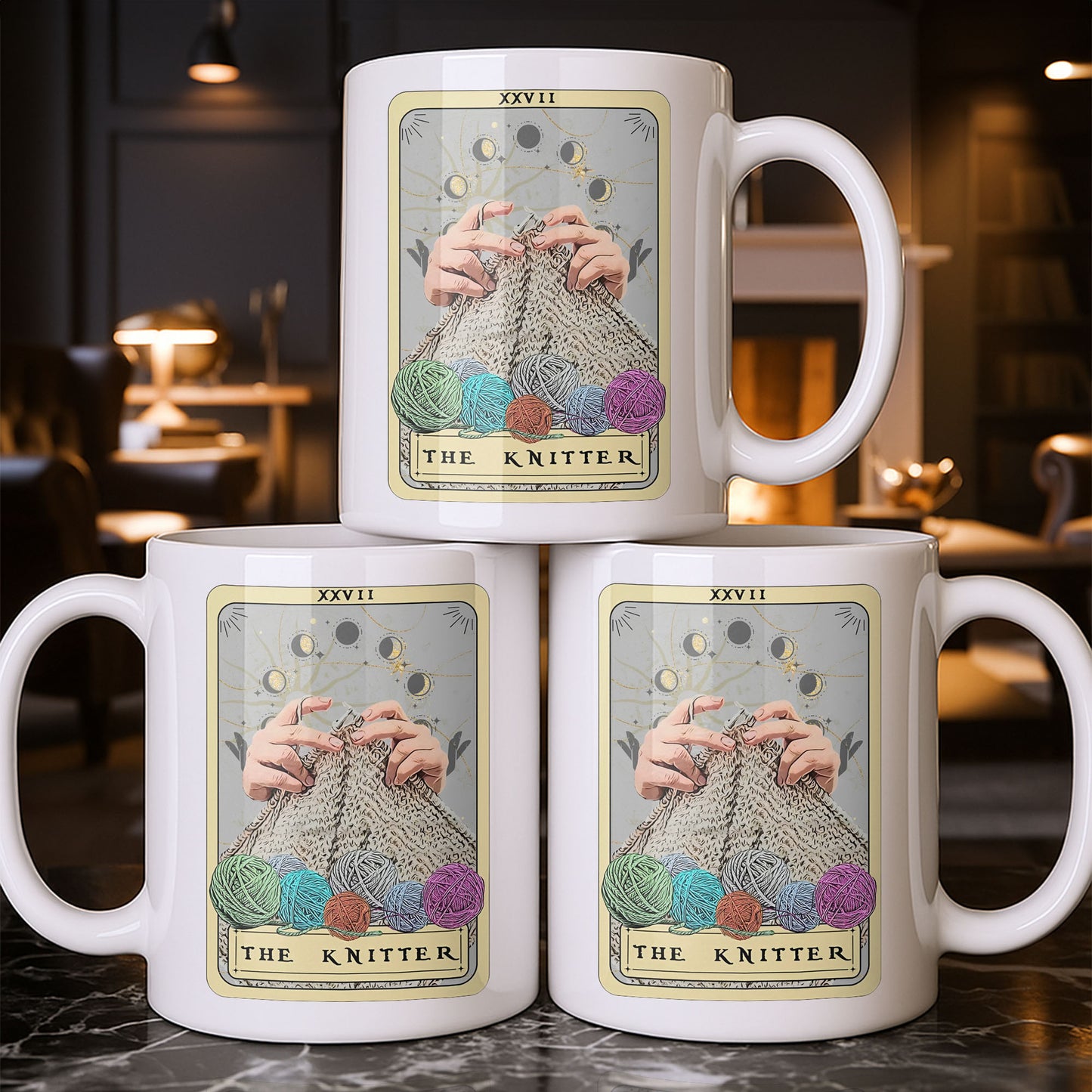 The Knitter Tarot Card Style With Yarn Balls