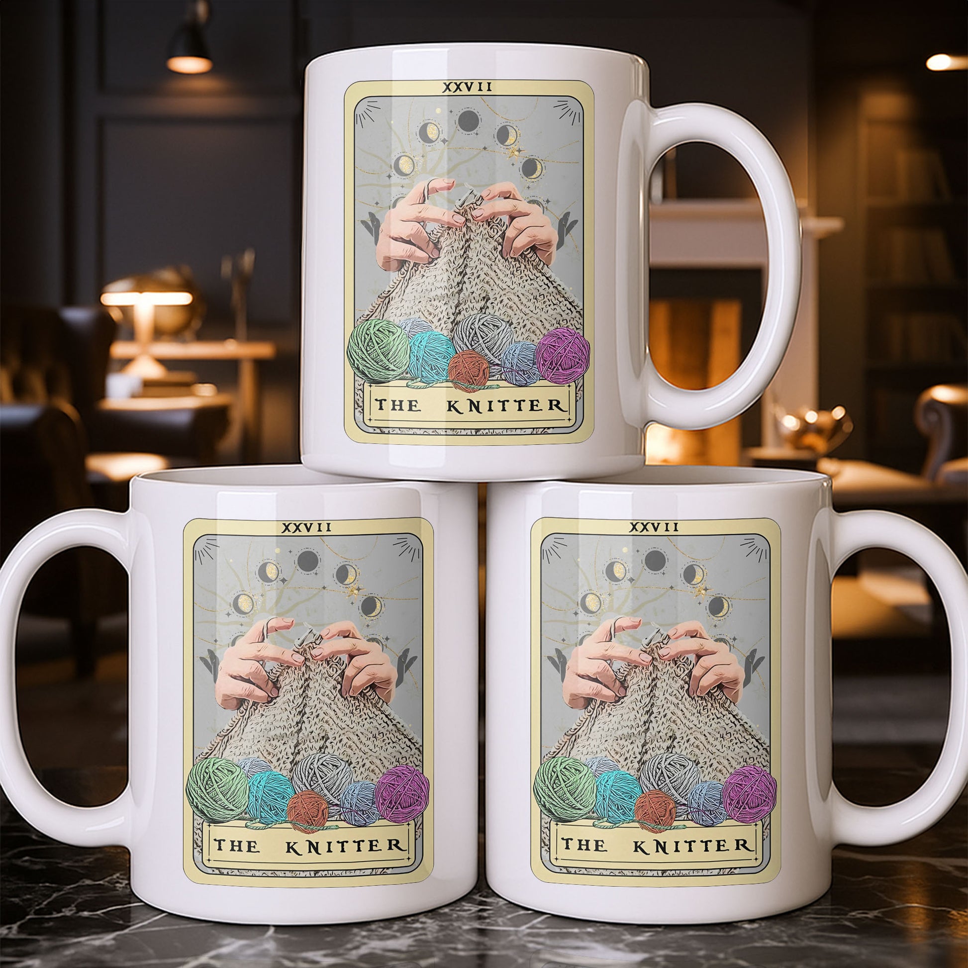 The Knitter Tarot Card Style With Yarn Balls