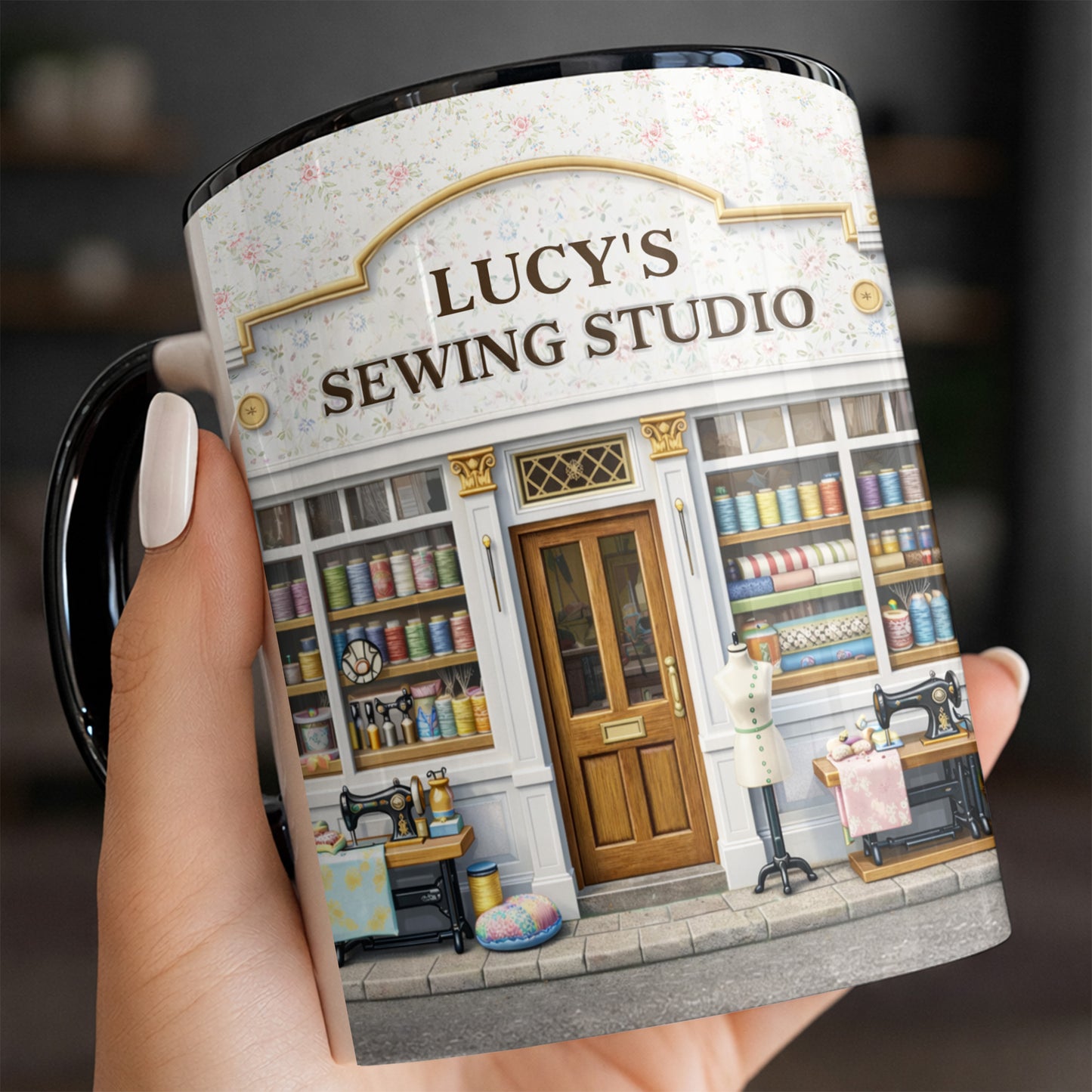 Lucy's Sewing Studio Custom Accent Mug