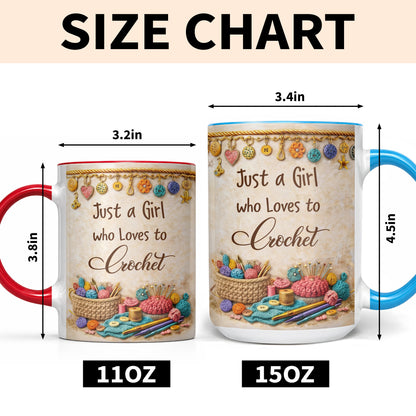 Just A Girl Who Loves To Crochet With Colorful Yarns And Buttons