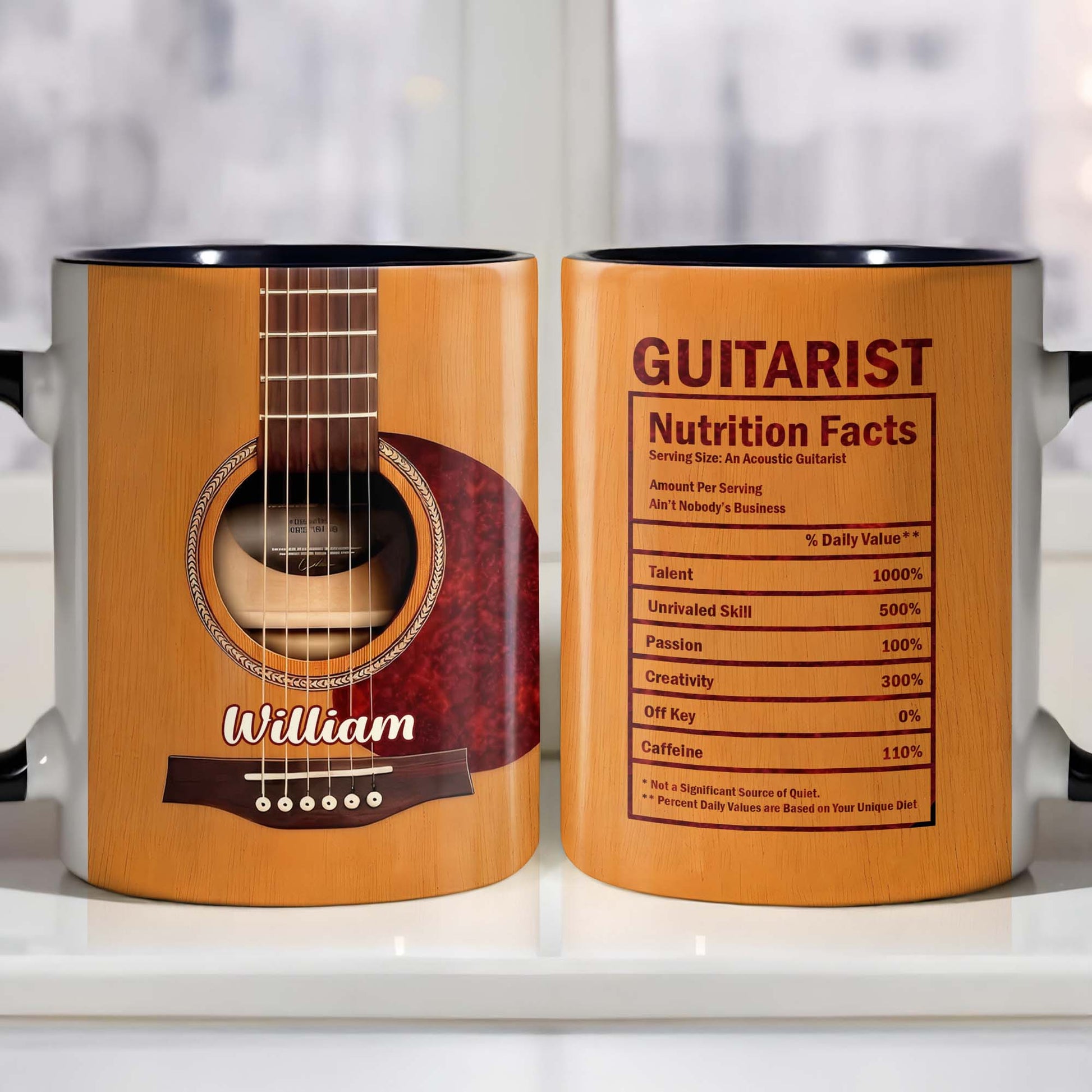 Guitarist Nutrition Facts With Acoustic Guitar For Musicians