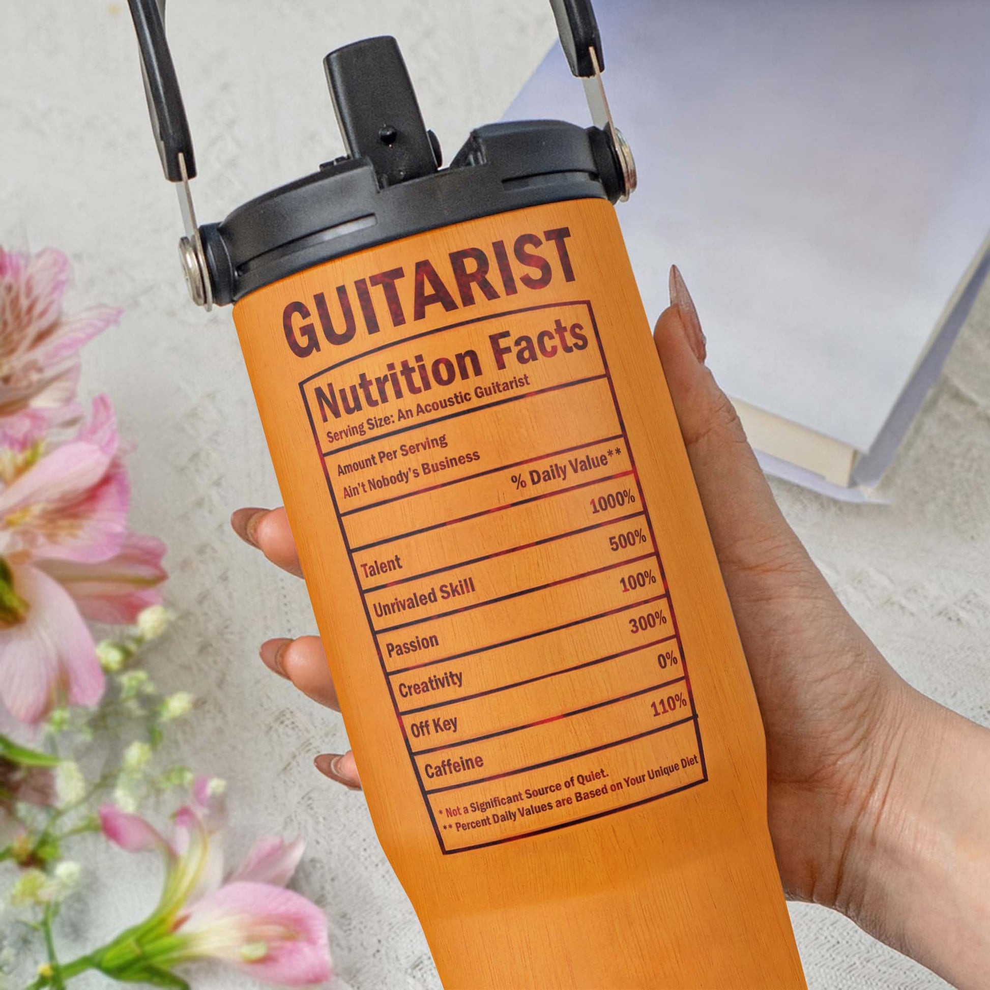 Guitarist Nutrition Facts Label Serving Size An Acoustic Guitarist