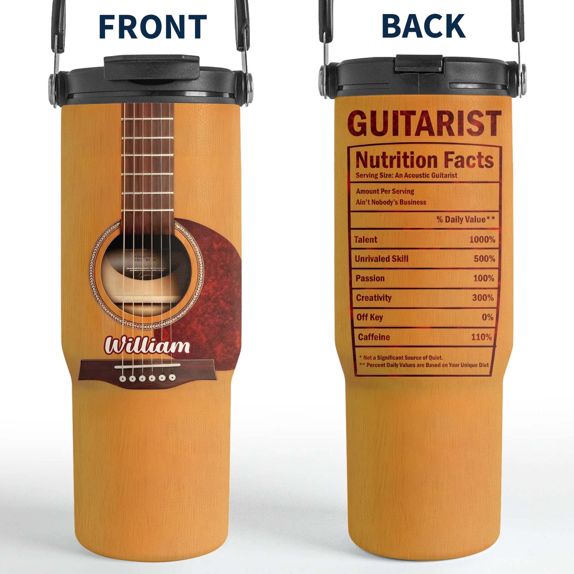 Guitarist Nutrition Facts Label Serving Size An Acoustic Guitarist