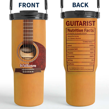 Guitarist Nutrition Facts Label Serving Size An Acoustic Guitarist