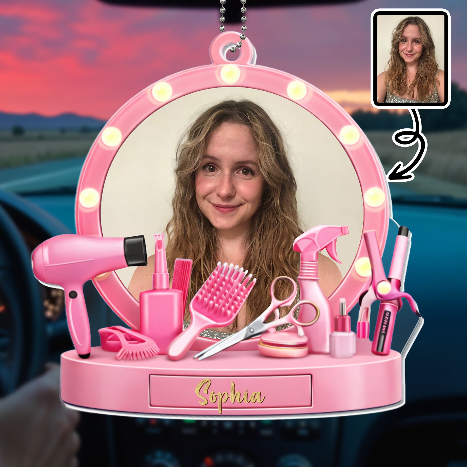 Customize This Beauty Salon Inspired Ornament With Hair And Makeup Tools