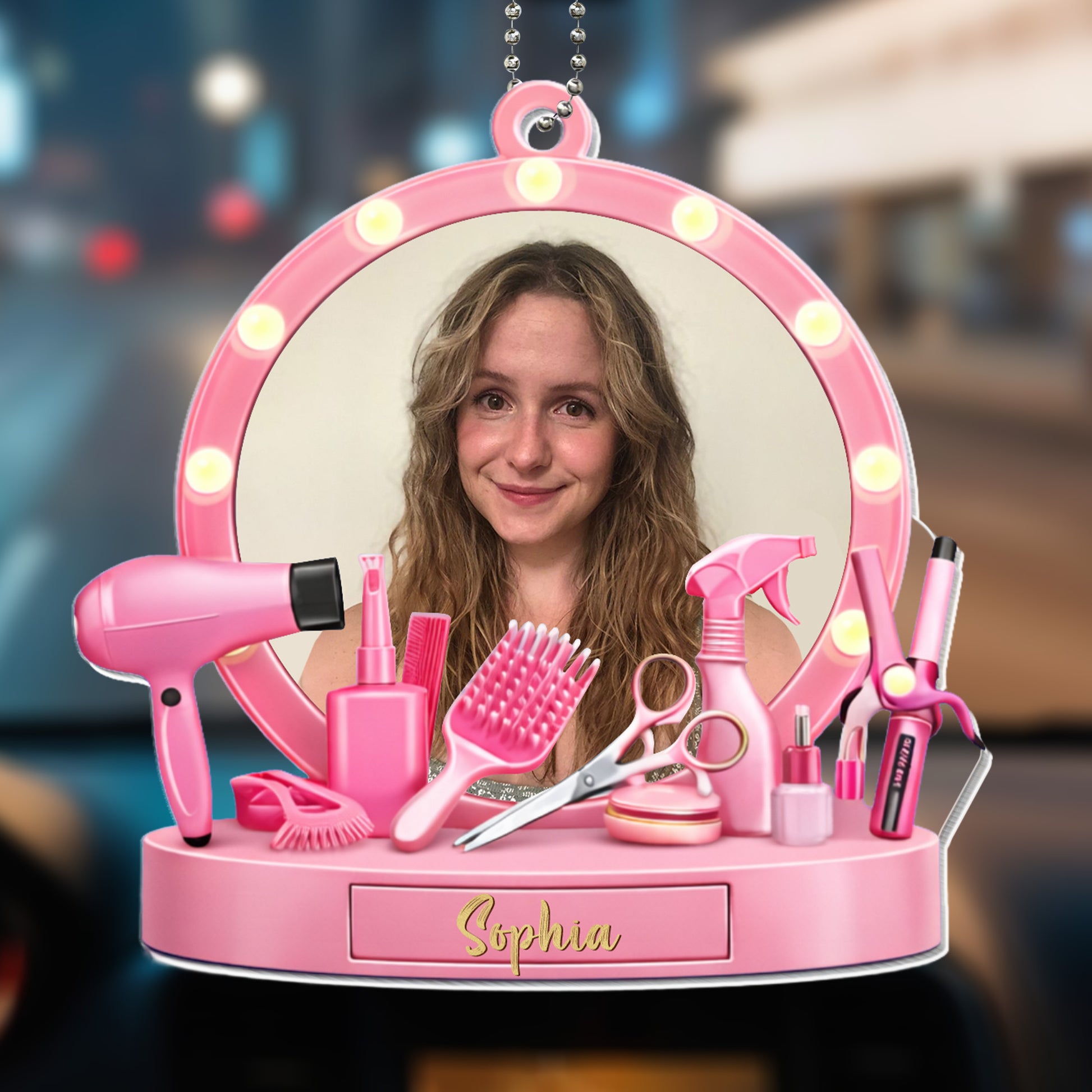 Customize This Beauty Salon Inspired Ornament With Hair And Makeup Tools