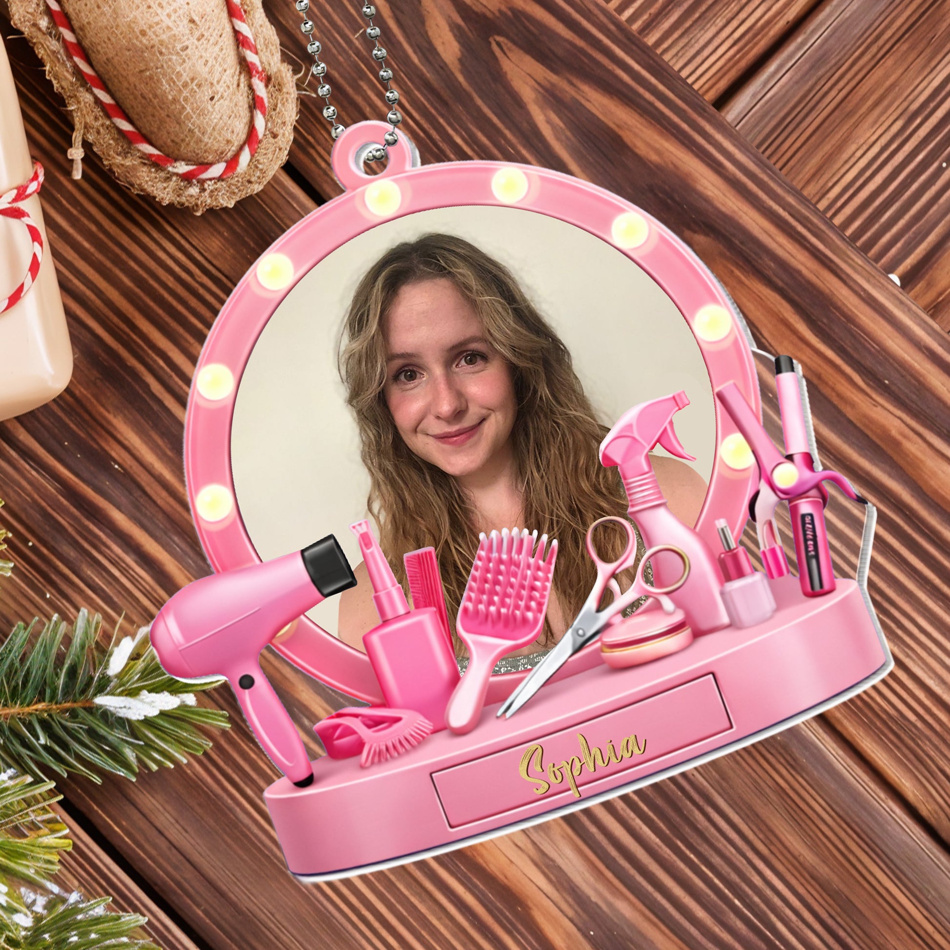 Customize This Beauty Salon Inspired Ornament With Hair And Makeup Tools