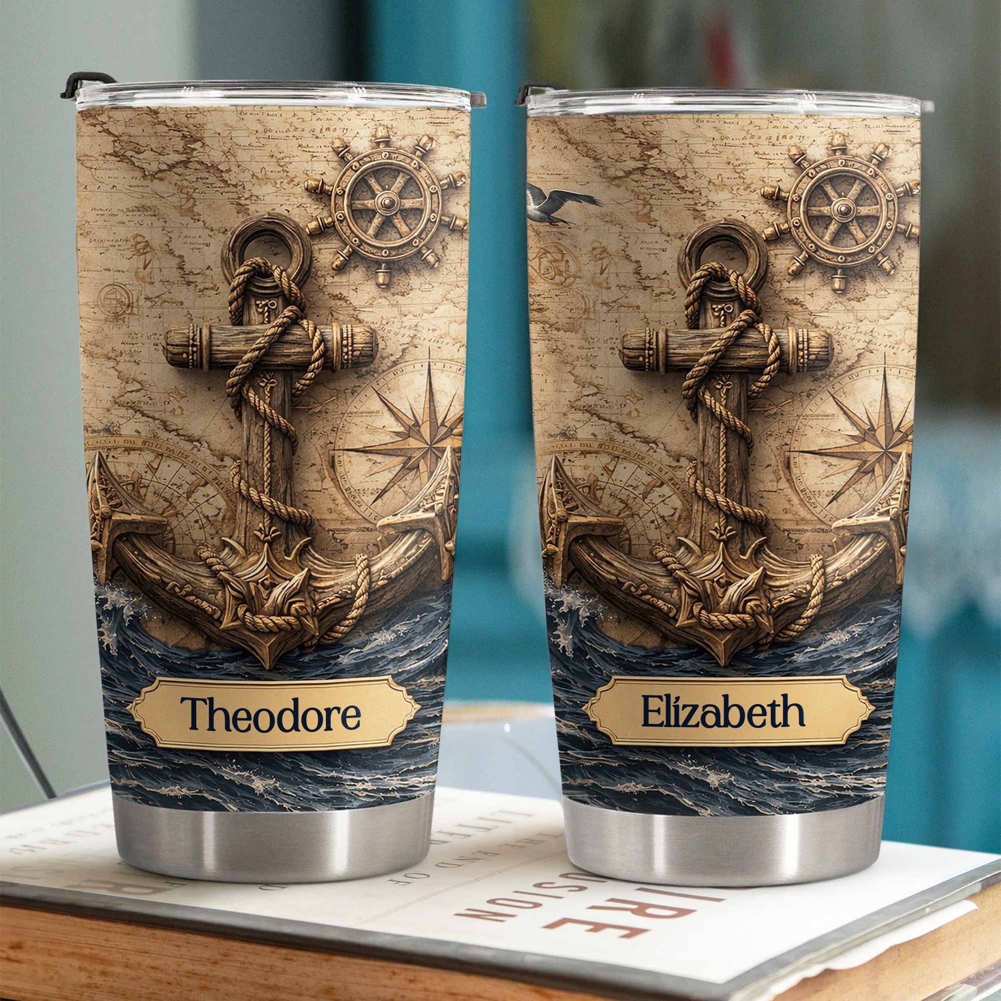 Sail The High Seas With Personal Style Anchor And Compass Design