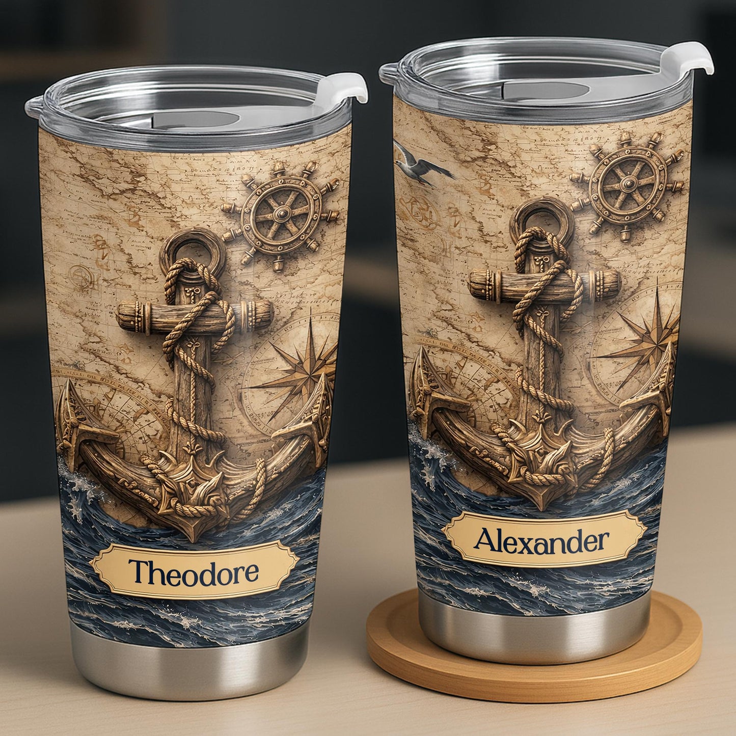 Sail The High Seas With Personal Style Anchor And Compass Design