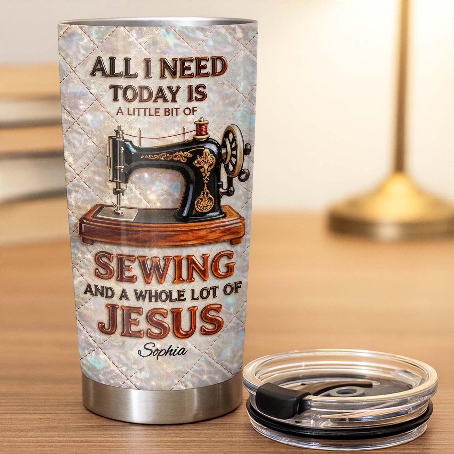 All I Need Today Is Sewing And Jesus Sewing Machine Design