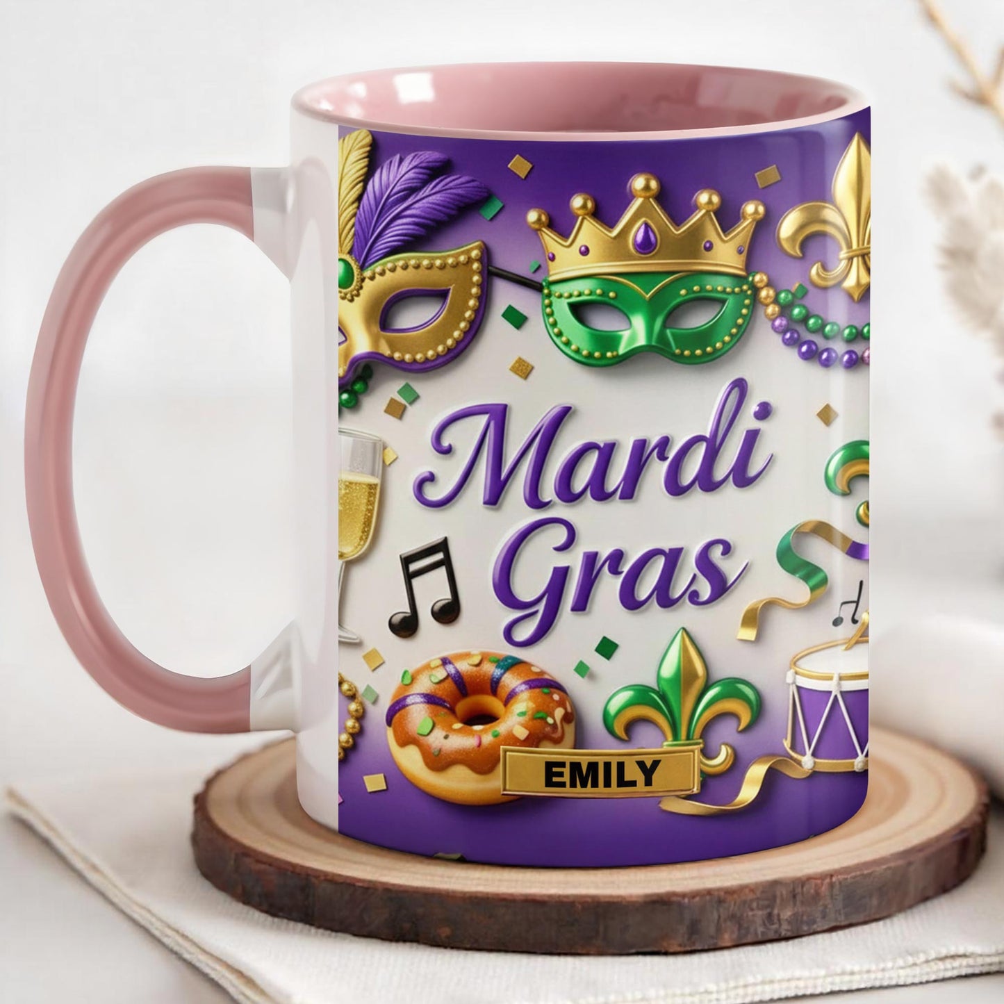 Mardi Gras Celebration With Masks And Beads