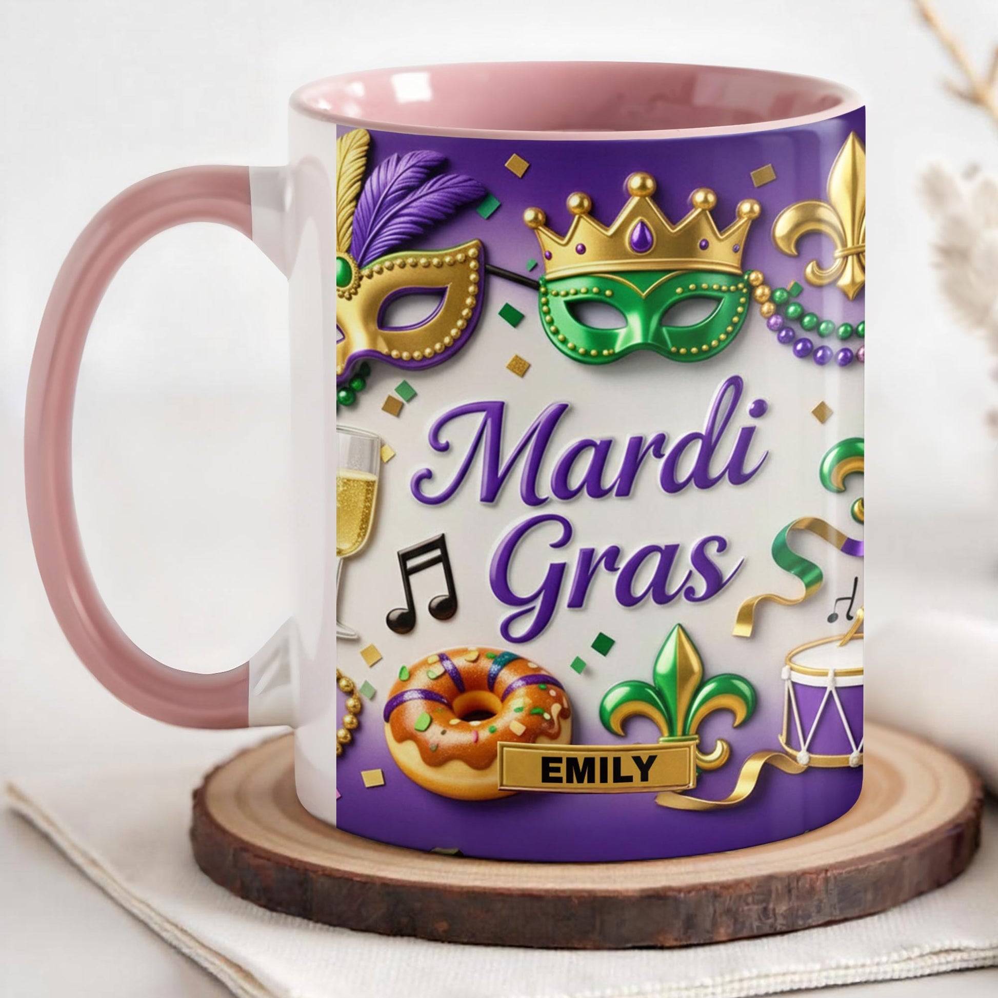 Mardi Gras Celebration With Masks And Beads