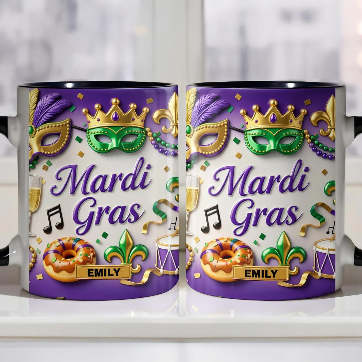 Mardi Gras Celebration With Masks And Beads