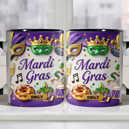 Mardi Gras Celebration With Masks And Beads