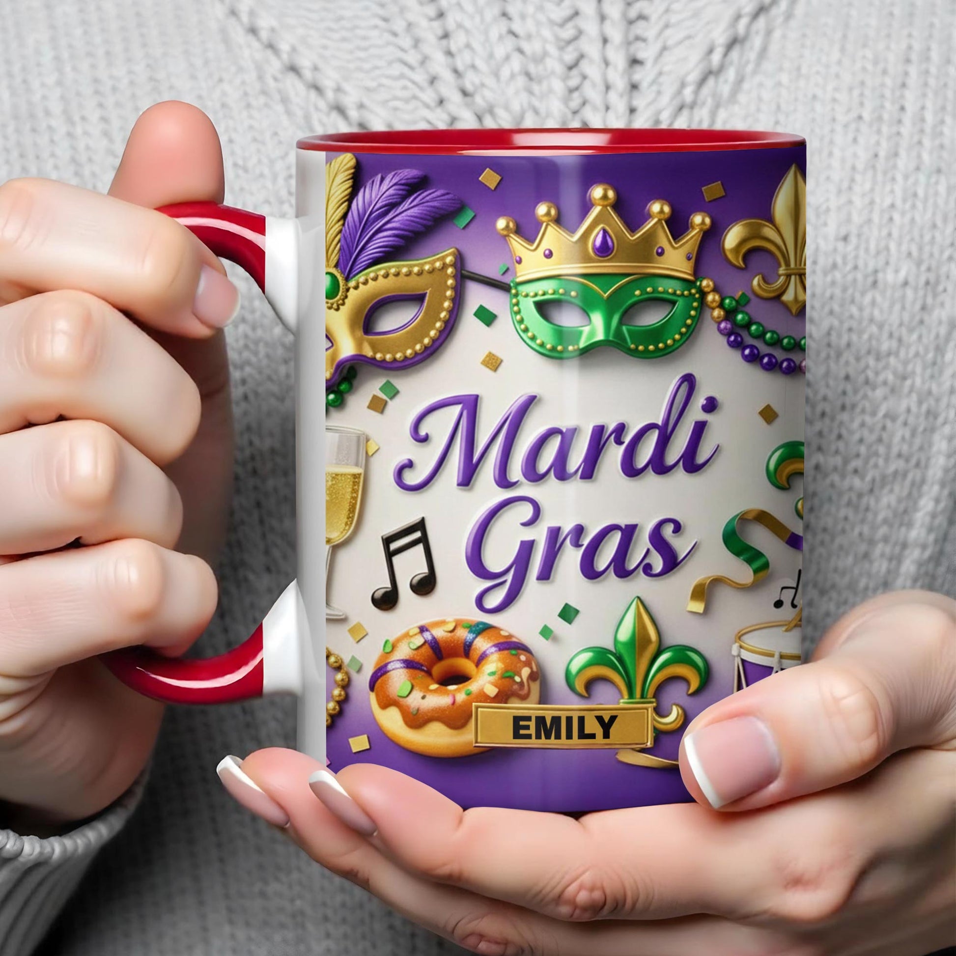 Mardi Gras Celebration With Masks And Beads