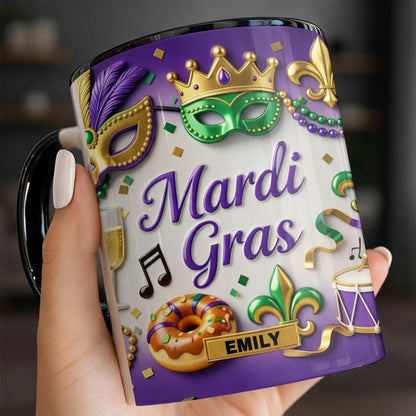 Mardi Gras Celebration With Masks And Beads