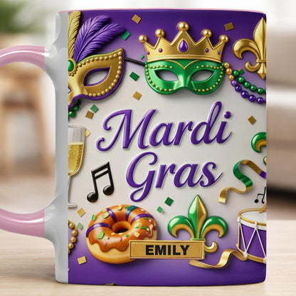 Mardi Gras Celebration With Masks And Beads