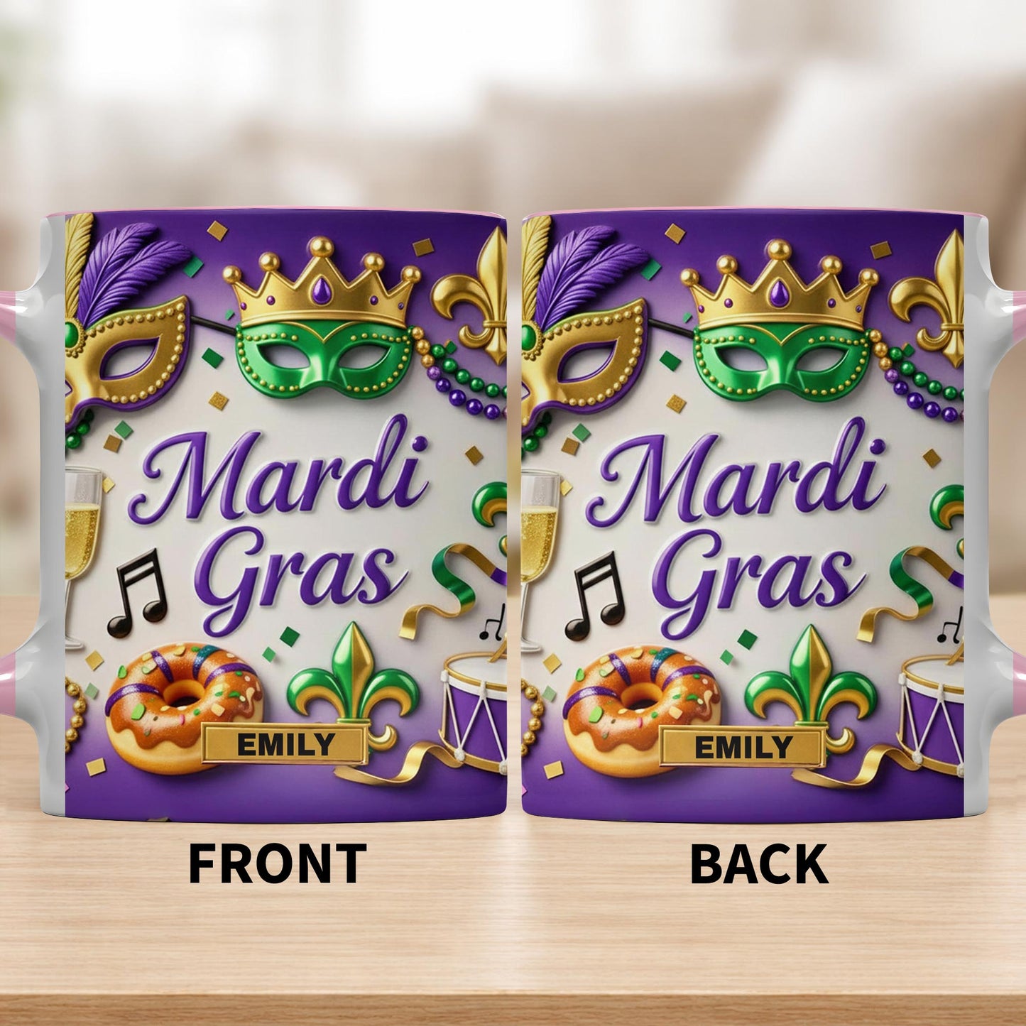 Mardi Gras Celebration With Masks And Beads