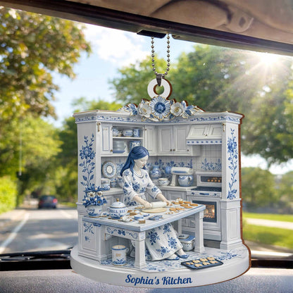 Sophia's Kitchen, Woman Preparing Meals With Floral Decor