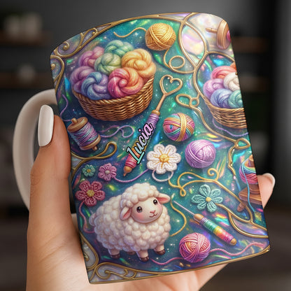 To Lucia, Yarn Balls And Spinning Wheel Design