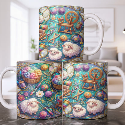 To Lucia, Yarn Balls And Spinning Wheel Design