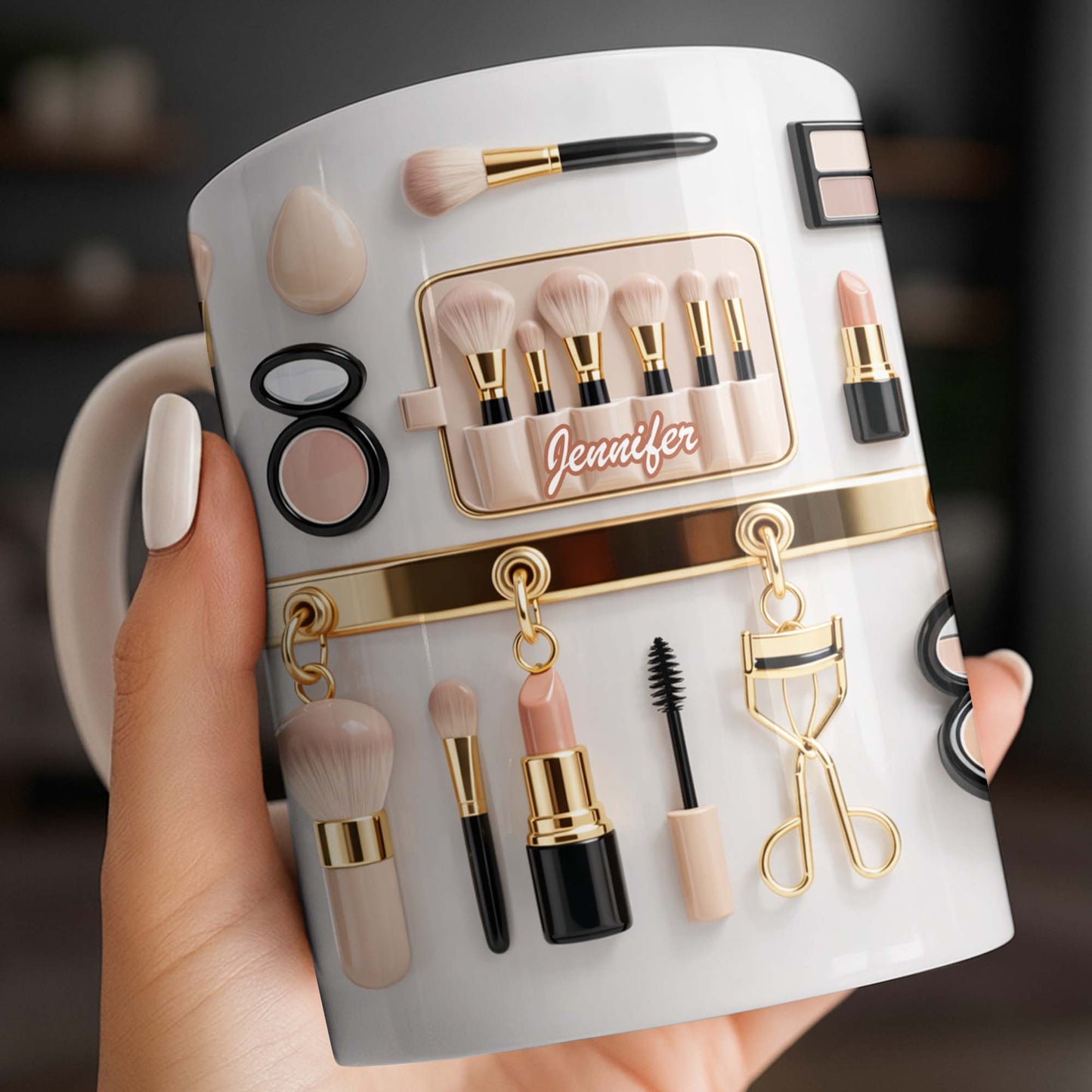 Discover Your Perfect Makeup Look, Featuring Beauty Accessories - Personalized Custom Coffee Mug - HOB077_MG
