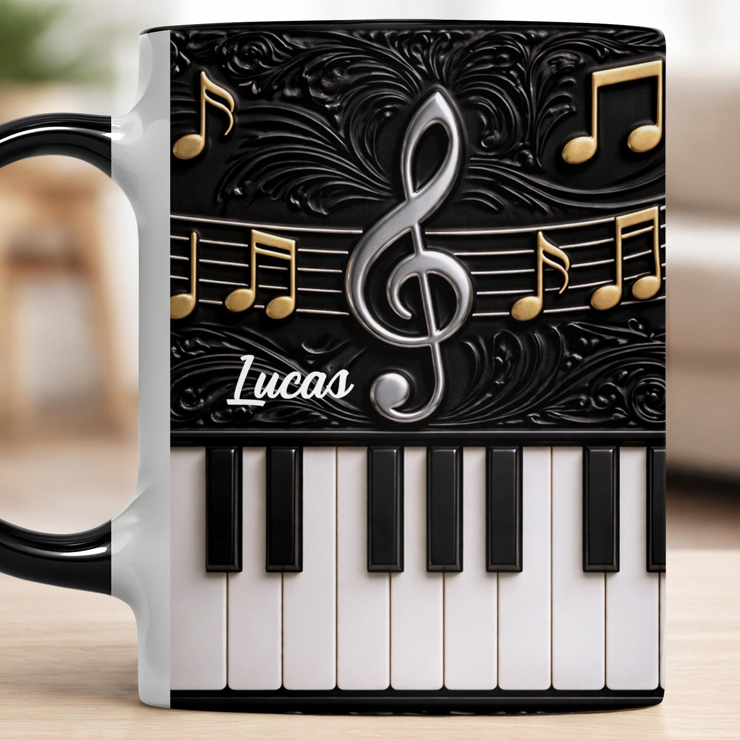 Personalized Music Note Design With Piano Keys