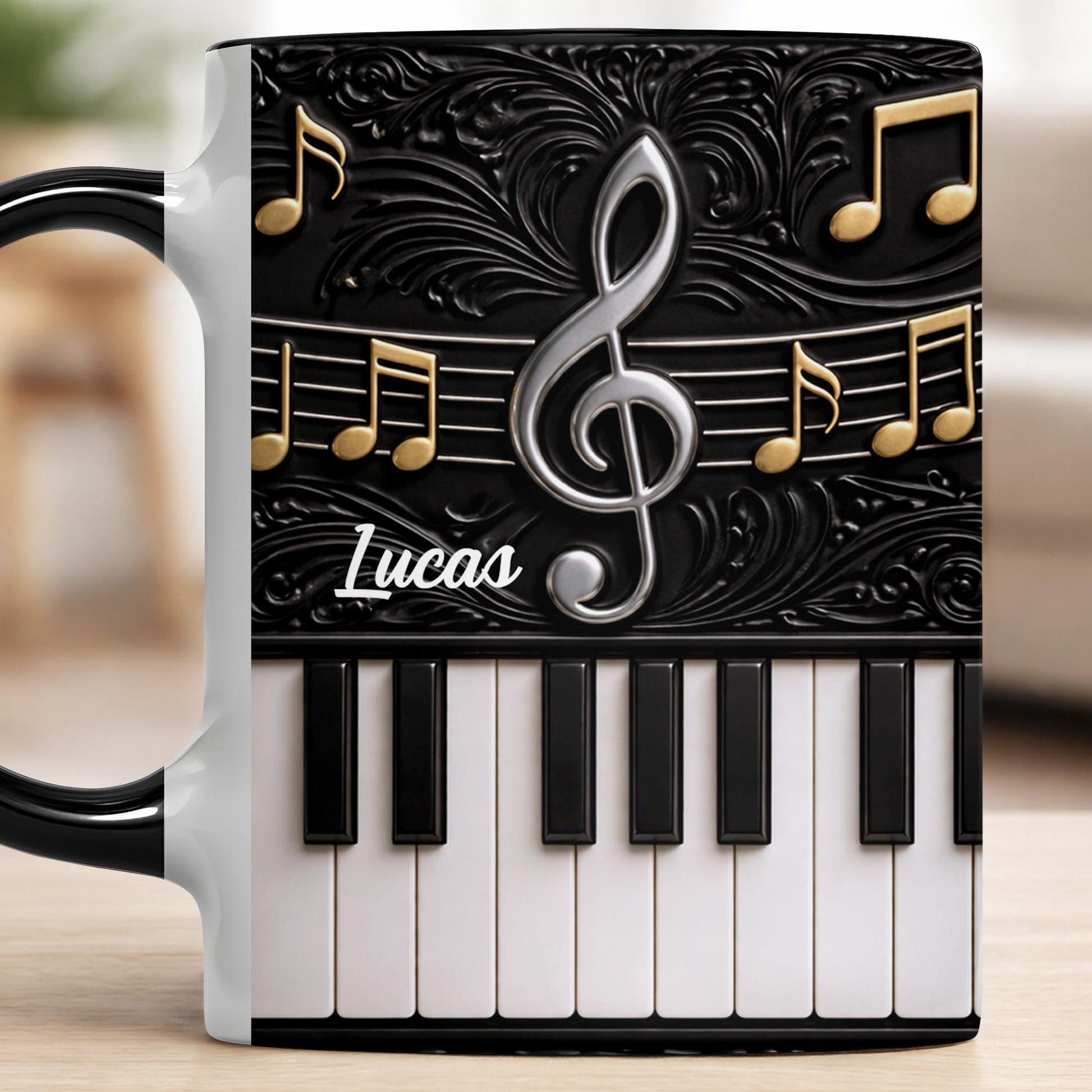 Personalized Music Note Design With Piano Keys