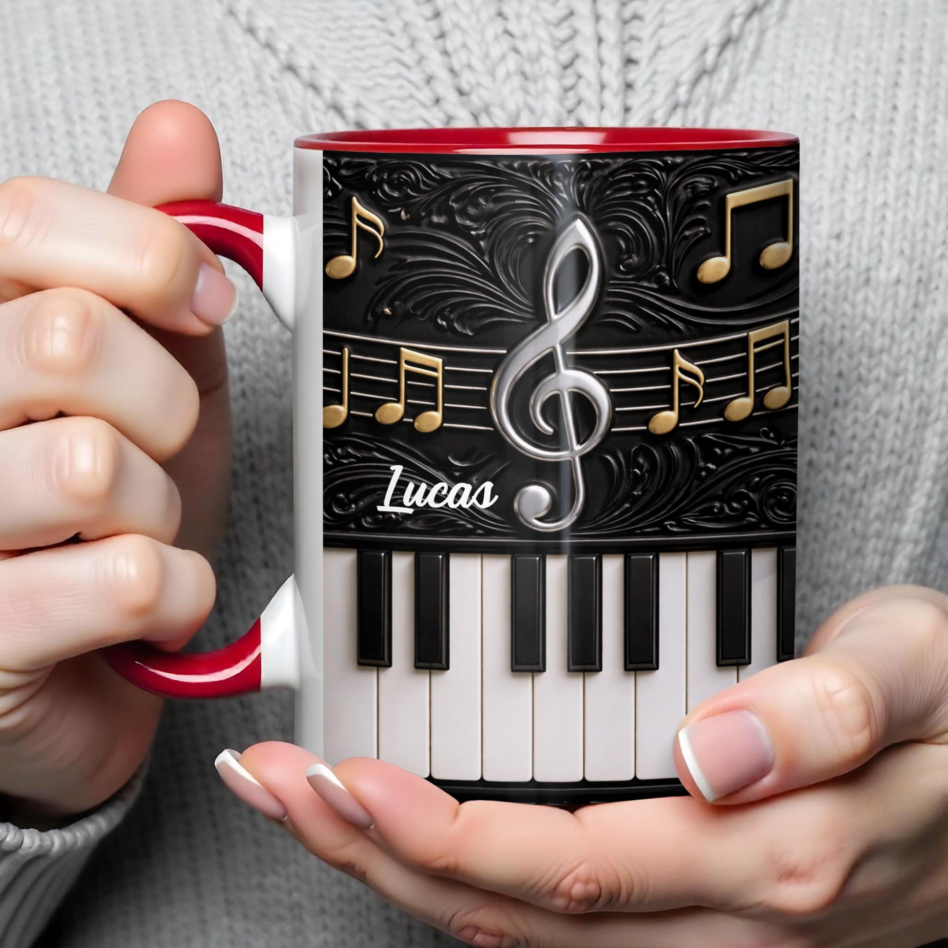 Personalized Music Note Design With Piano Keys
