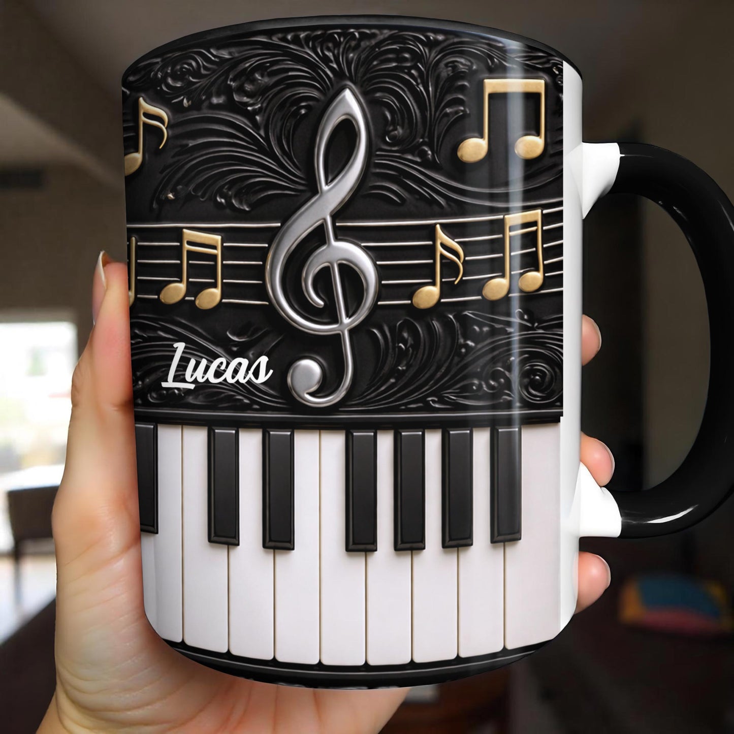 Personalized Music Note Design With Piano Keys
