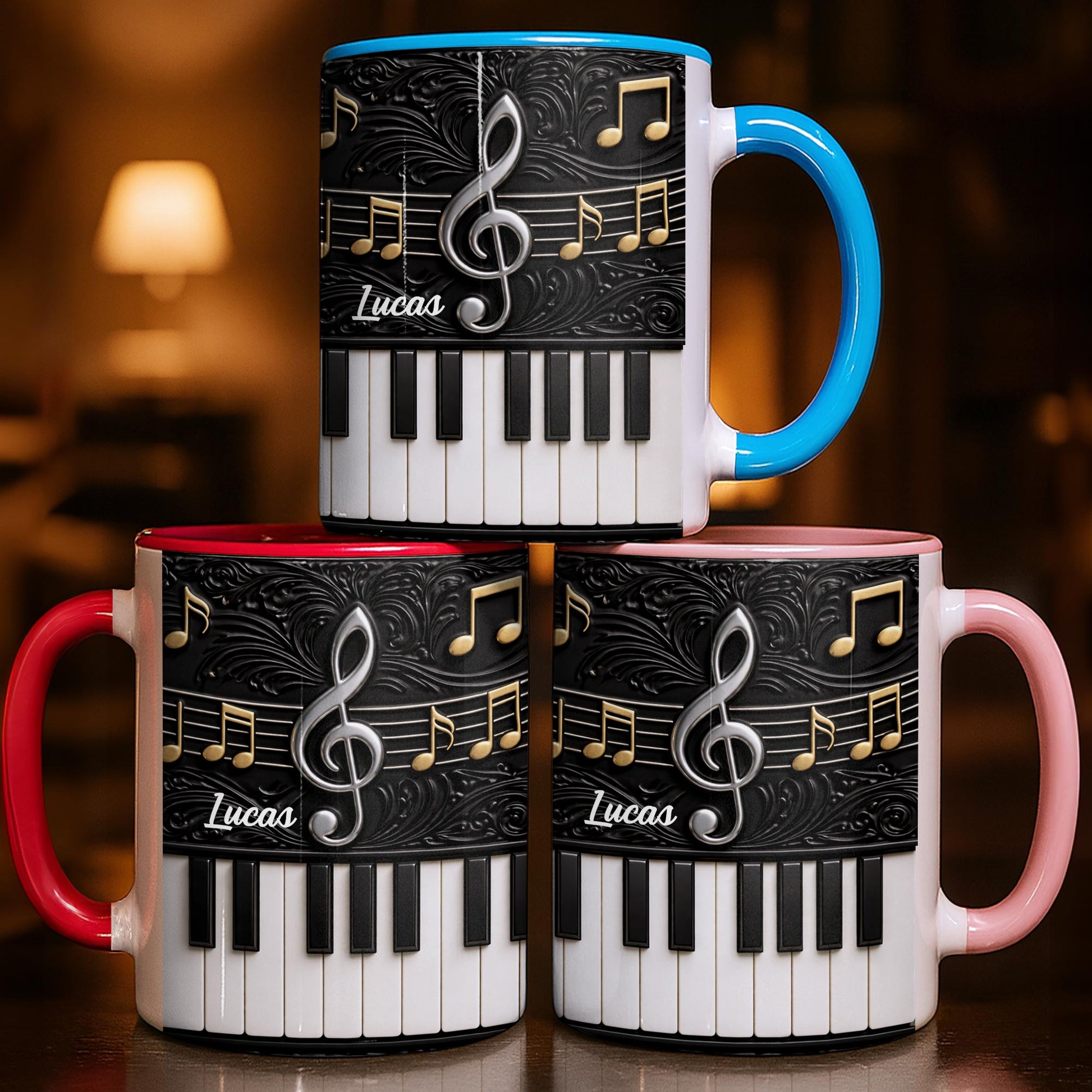 Personalized Music Note Design With Piano Keys