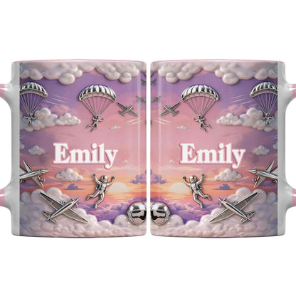 Flying High Above The Clouds With Skydiver And Airplane Graphics