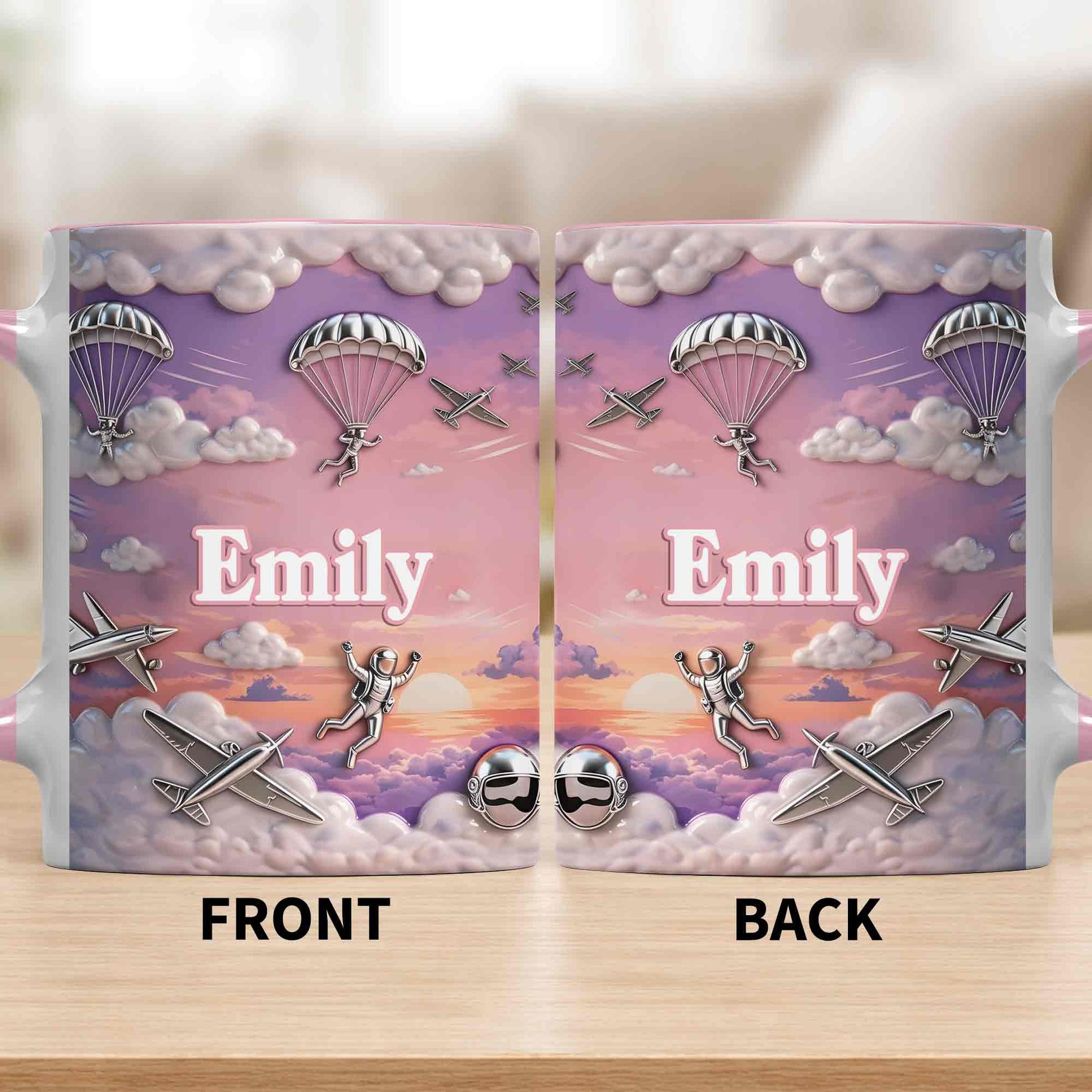 Flying High Above The Clouds With Skydiver And Airplane Graphics