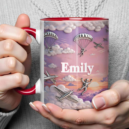 Flying High Above The Clouds With Skydiver And Airplane Graphics