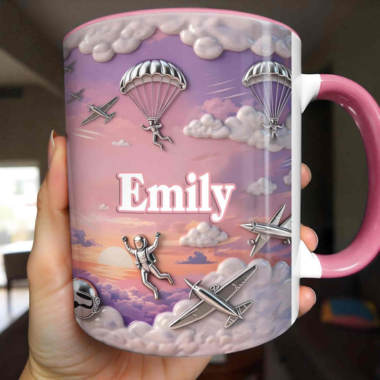 Flying High Above The Clouds With Skydiver And Airplane Graphics