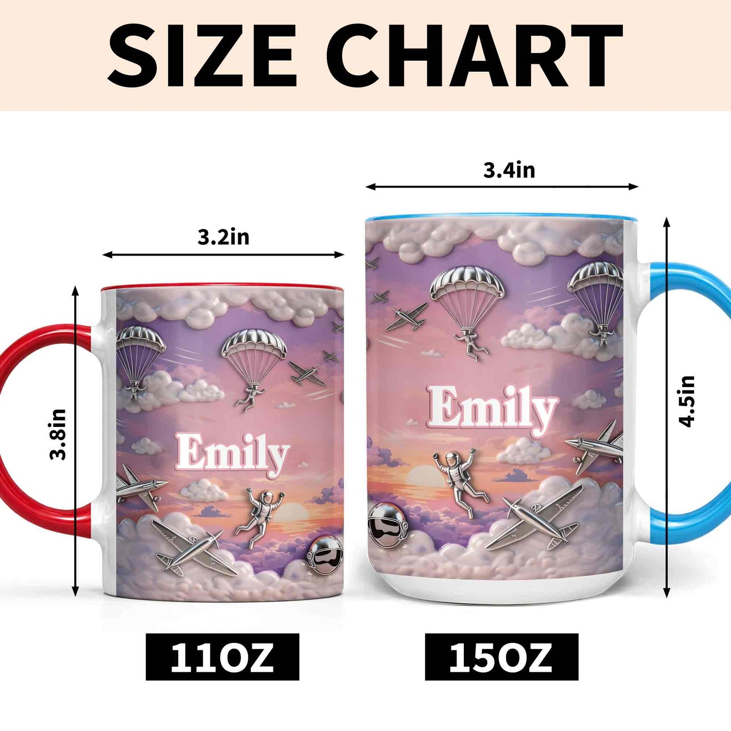 Flying High Above The Clouds With Skydiver And Airplane Graphics