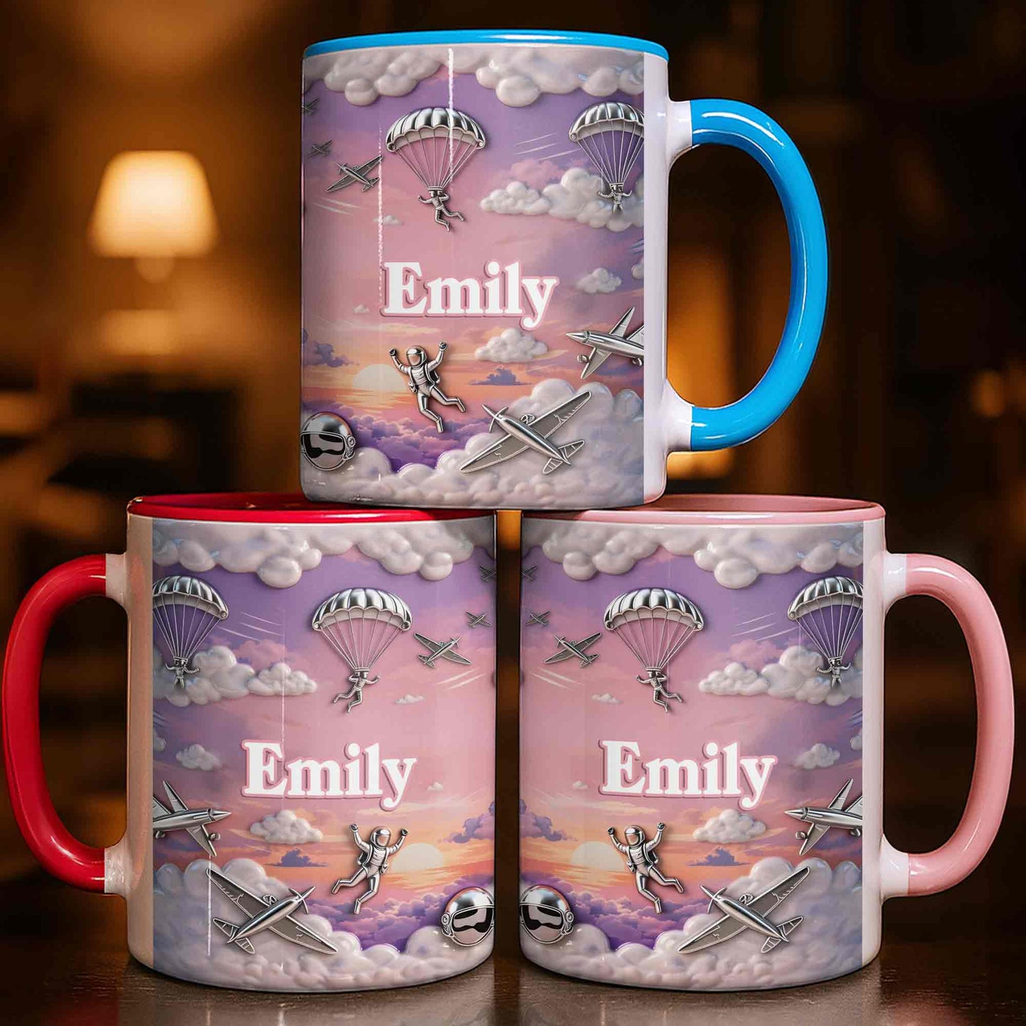 Flying High Above The Clouds With Skydiver And Airplane Graphics