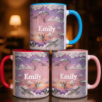 Flying High Above The Clouds With Skydiver And Airplane Graphics